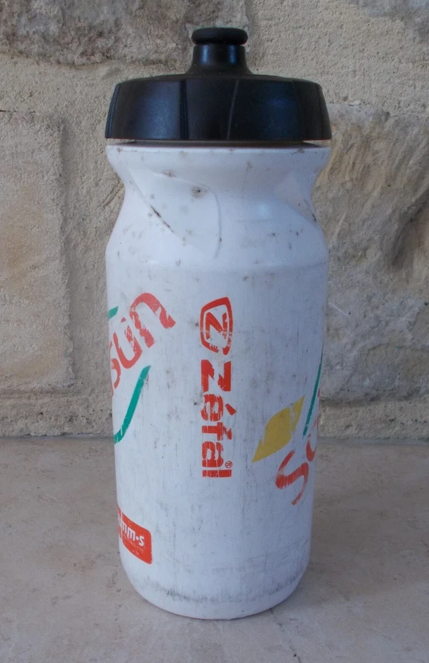 Garrafa de água SOJASUN ciclos bicicleta de estrada equipe ciclismo Zefal Branco França - Imagem 2 de 4