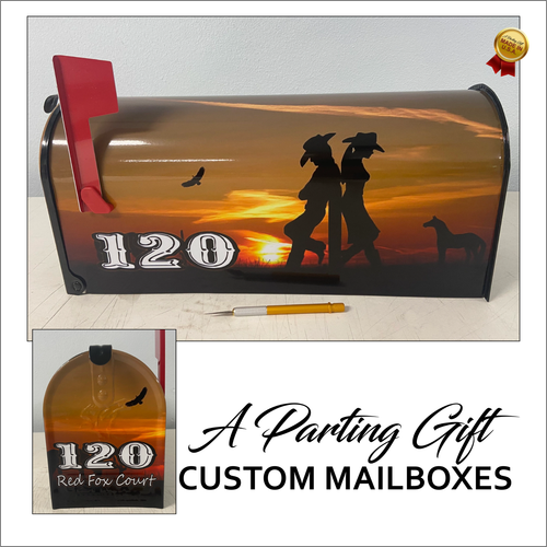 Wild West custom mailboxes, cowboys gifted, gift for grandparents - Picture 6 of 13