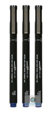 Uni PIN Blue Ink Fine Line Drawing Pens - 0.8mm Tip - Set of 3 - 08-200