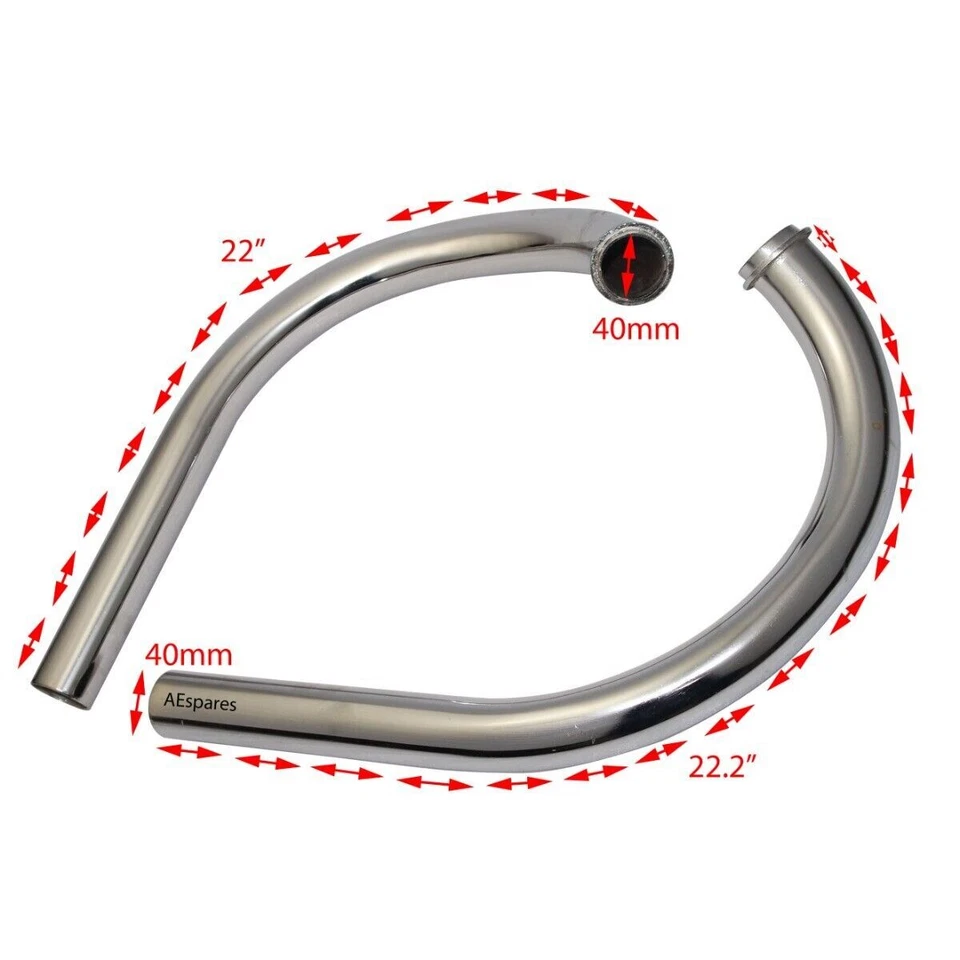 New Exhaust Bend Pipe Bend Tube Steel Chrome Plated Jawa Motorcycles  - Изображение 3 из 4