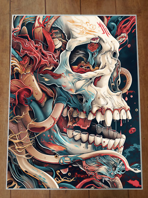 Skull Trippy Graffiti Style Art Poster 18x24in | eBay