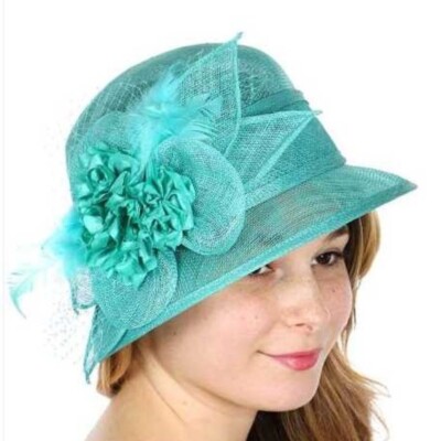 flower netted dress hat Sinamay dress hat Clearance! Baberdicy Spring Summer Mesh Sunshade Hat Flower  main image 3