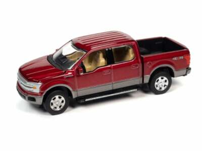 2019 Ford F-150 Lariat 4x4 Pickup Truck Red 1:64 Model Car - Autoworld 64322A~