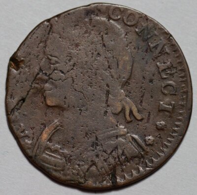1787 Connecticut Colonial Copper, Mailed Bust Left, Miller 15-F