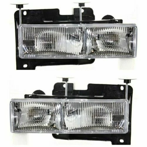 FLEETWOOD DISCOVERY 1999 2000 2001 2002 FRONT HEADLIGHTS HEAD LAMPS LIGHTS PAIR