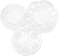 Mayplous 300 StüCk WeißE Runde Spitzen-Doilies Papierdeckchen Vintage Hohlmuster