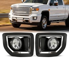 Fog Lights Compatible with 2015-2019 Gmc Sierra 2500hd/ 3500hd Halogen Bubls