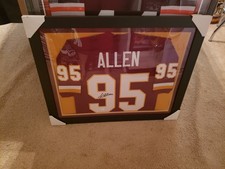 Jonathan Allen Framed Jersey Washington Commanders Redskins Vikings COA 