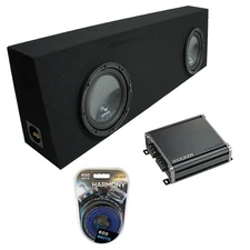 Universal Regular Cab Truck Harmony R104 Dual 10" Black Sub Box & CXA400.1 Amp