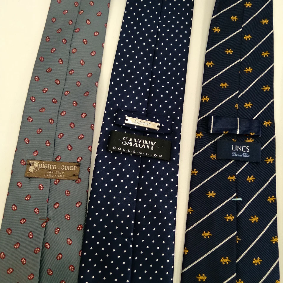 Yves Saint Laurent & more 100% Silk Men’s Neckties, lot of 9 Brown, Blue And Red - Image 3 of 4