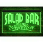 110036 Salad Bar Cafe Shop Restaurants Open illuminated Light Neon Sign