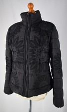 Ladies Black Desigual Pakaian Jadi Wanita Jaket, Quilted Jacket Size UK 12.