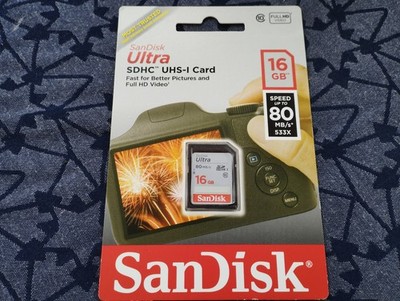 SanDisk Ultra SDHC UHS-I Card 16GB SD Speicherkarte Memory Card Full HD