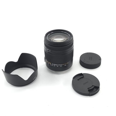 Sigma 18-250mm f/3.5-6.3 Macro HSM OS AF DC Lens For Nikon w/ Hood, Mint