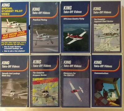 9 VHS King Take-Off Videos Pilot Special Student Practical VFR Cross Jeppesen +1