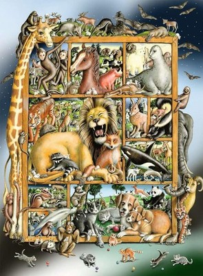 Ravensburger Kinderpuzzle - 12000862 Tiere im Regal - 100 Teile XXL Puzzle für K