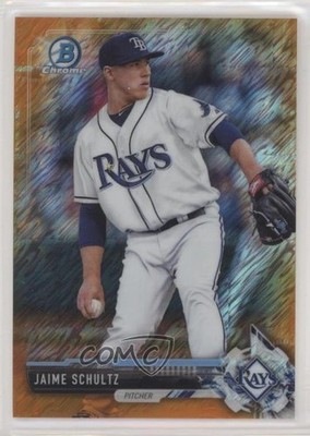 2017 Bowman Chrome Prospects Orange Shimmer Refractor 3/25 Jaime Schultz 0e1