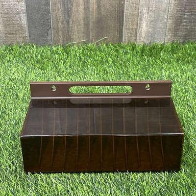 Vintage Stack-All by Troy Mitch Cassette Tape Storage Case Amber Lid Holds 12