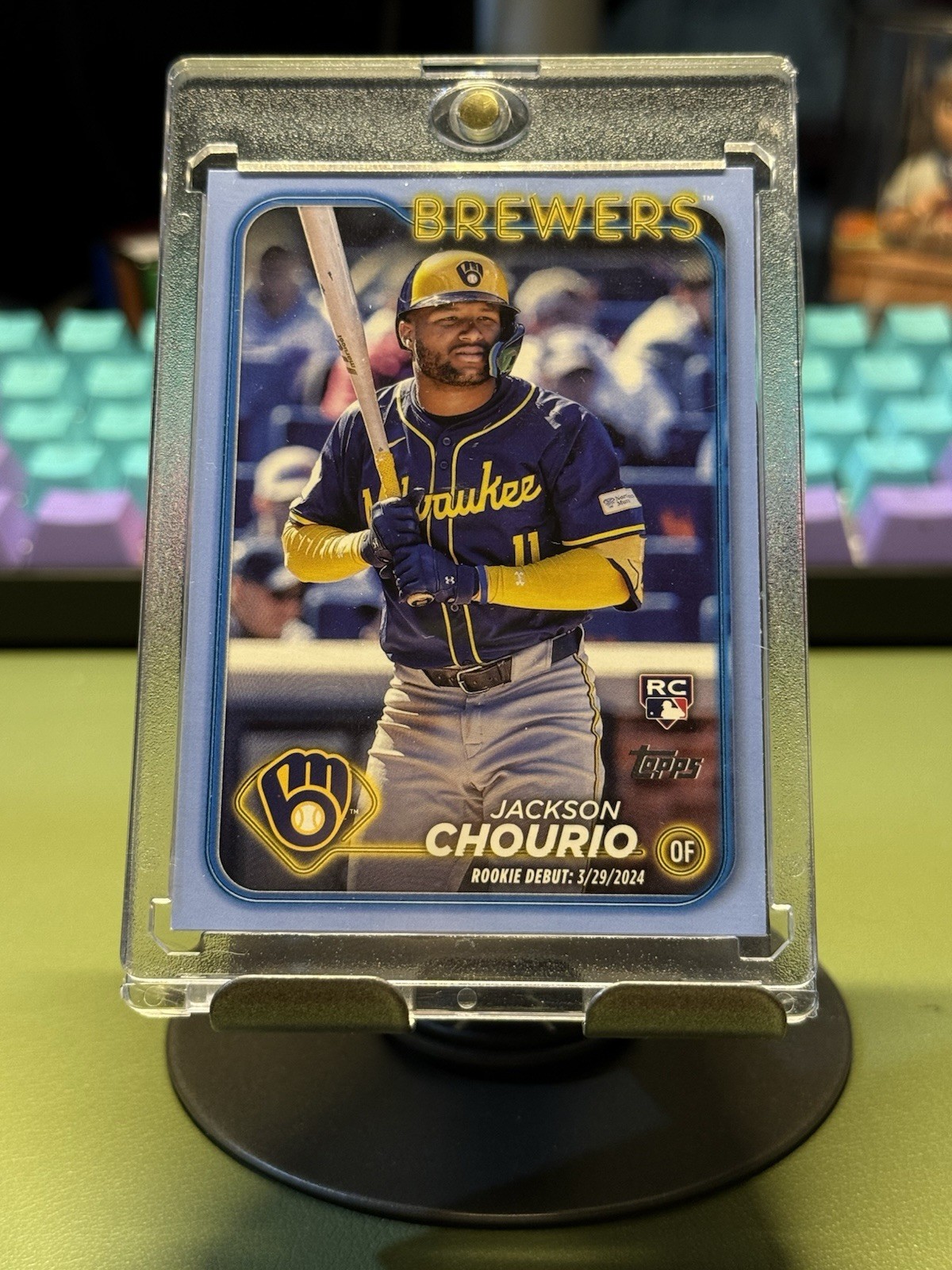 JACKSON CHOURIO 2024 TOPPS UPDATE US155 FATHERS DAY BLUE /50 Brewers RC