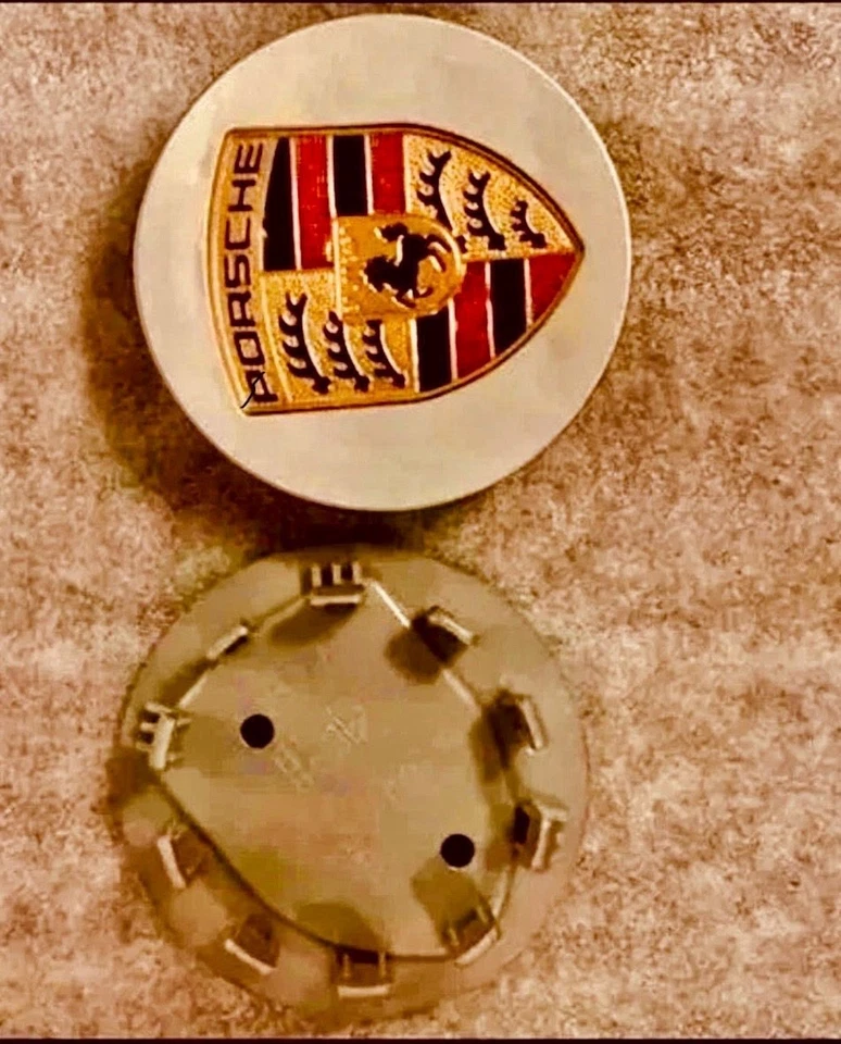 SET OF 4 76mm Silver Porsche Center Caps 911 Cayenne Panamera Cayman - Image 3 of 3