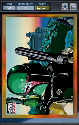 10cc BOBA FETT CHROME GALAXY IRIDESCENT ORANGE LEGENDARY Star Wars Card Trader