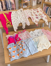 13pc Baby Unisex 3-6 Months Footed Long Sleeve Cotton Jersey Animal Babygrows