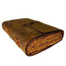 Vintage Leather Journal - 200 Pages Deckle Edge Rustic Paper - Unlined Pages ...