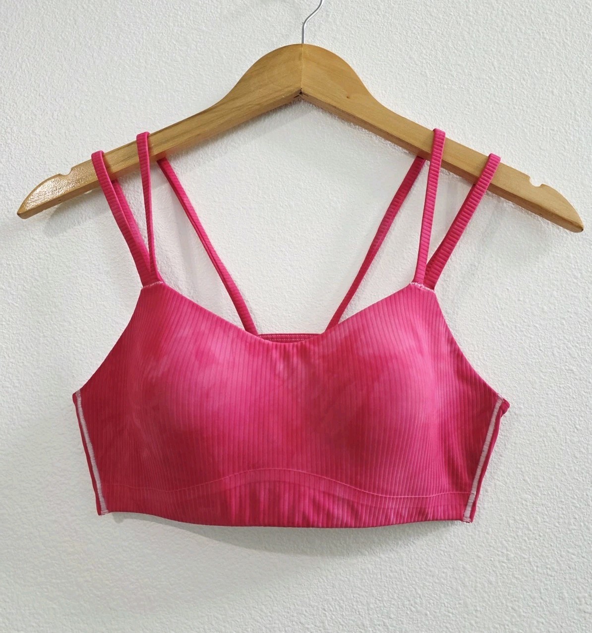 Lululemon Like a Cloud Ribbed Bra Light Support for B/C Cup Size 8 Pink Tie Dye-image