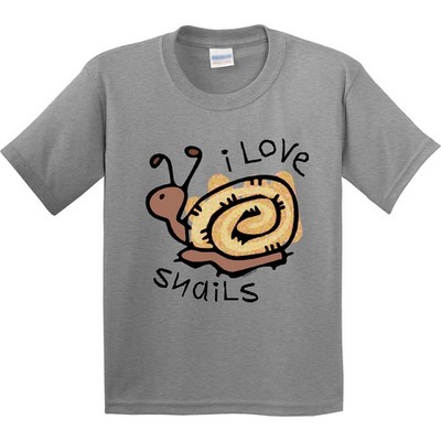 Inktastic I Love Snails Youth T-Shirt Heart Slug Snail Garden Bug Nature Tee