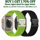 Nylon Sport Band Strap for Apple Watch Ultra 2 3 SE 11 10 9 8 7 6 5 4 3 38–49mm