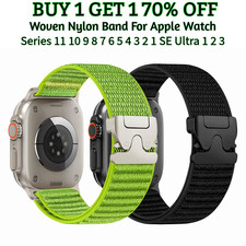 Nylon Sport Band Strap for Apple Watch Ultra 2 3 SE 11 10 9 8 7 6 5 4 3 38  49mm