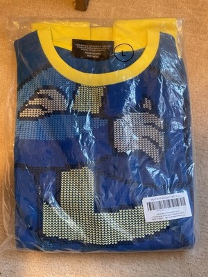 Bethesda FALLOUT Blue and Yellow Holiday Fleece Size Large