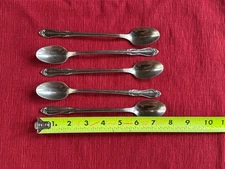 Oneida Rogers Homestead Stainless Long Teaspoon 5 VTG Floral Scroll USA Flatware