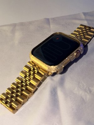 Apple Watch  Yellow Stainless Steel 44mm Stainless Diamond Case 1.50 CT
