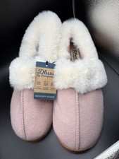 New Dluxe by Dearfoams Slippers Pink Felted Closed Back Women  s XL Size 11-12