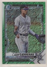 2021 Bowman Chrome Prospects Green Shimmer Refractor 52/99 Julio Carreras n1u
