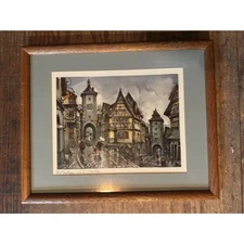 Maurice Legendre Rothenburg Street Scene Framed Print 21 1/2" x 17 1/2" 