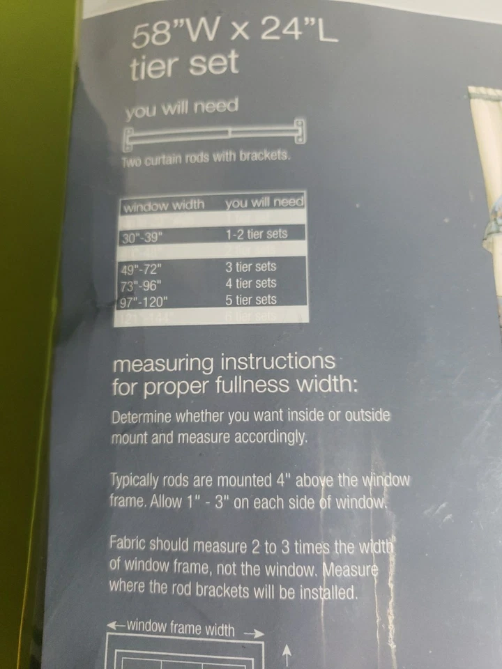 Набор ярусов Kmart Essential Home 58 дюймов ширина X 24 дюйма длина веджевуд синий петух - Изображение 3 из 4