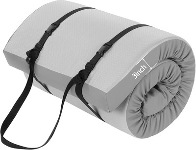 MABOZOO 3 Inch Thick Yoga Mat, Extra Gymnastics Mat With Carrying Gray 