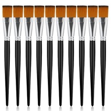 10 Pcs Flat Paint Brushes 1 Inch Acrylic Paint Brush Artist Craft 10pcs