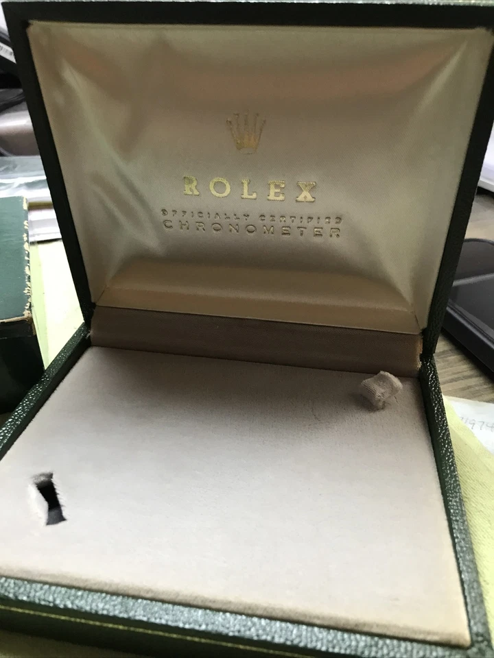 Vintage Auténtico Rolex Años 60 Verde Hombre Caja/Estuche.Para Relojes Correa Cuero Foto 4 de 4