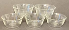 Pyrex Scalloped Custard Cups 6 oz Lot Of 5 Ramekin Pudding Cup Clear Glass 463