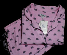 PJ SALVAGE WOMEN PJ SET CHEMISE AND SHORTS PINK ELEPHANT THEME SZ. XL NWT