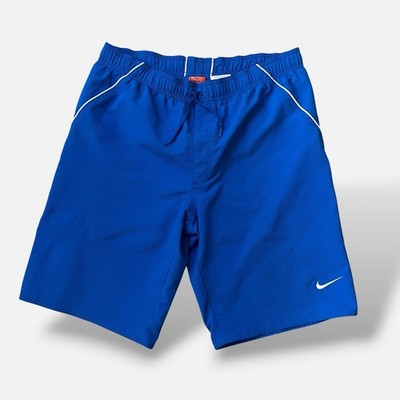 Nike vintage 00s swim shorts mens M royal blue mesh lined volley boardshorts