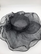 Kate Landry Women s Church, Wedding or Derby Hat 100 Natural Fiber Black