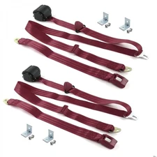 JP Comanche 1985-1992 Standard 3pt BURG Seat Kit w/Brackets-2 Belts 