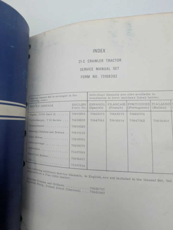 Manual de reparación taller servicio completo Fiat Allis 21-C ** INCLUYE CATÁLOGO DE PIEZAS ** Foto 4 de 4