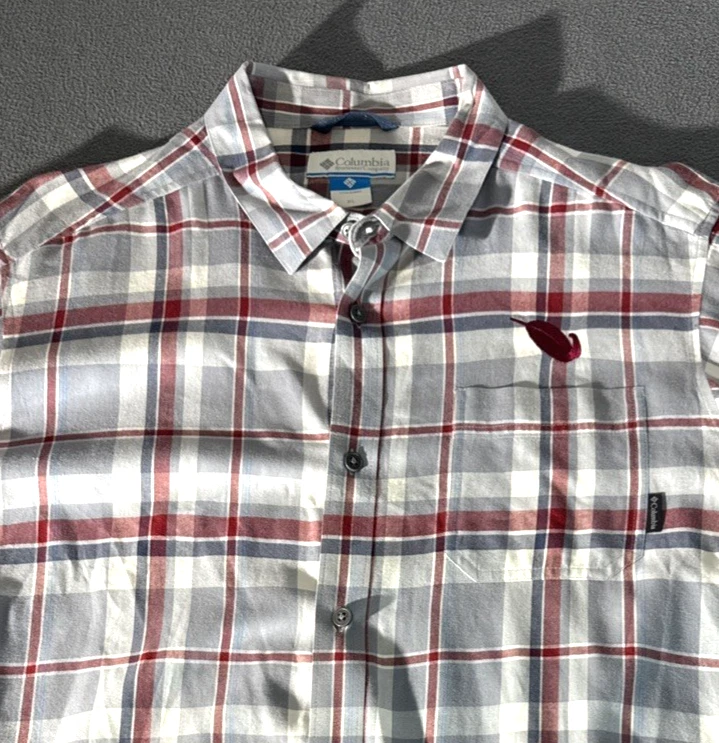 Columbia Shirt Mens XL Plaid Long Sleeve Button Up (Logo Pocket)