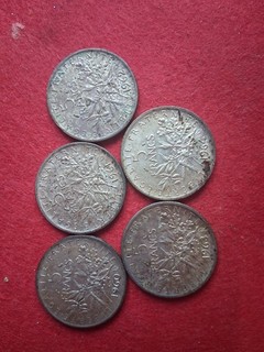 lot 5 piéces 5 francs argent France