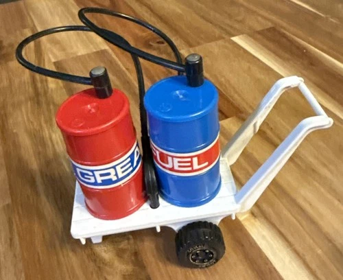 Vintage Tonka Mr Good Wrench Mechanic Rolling Grease Barrel Cart W/ Hose